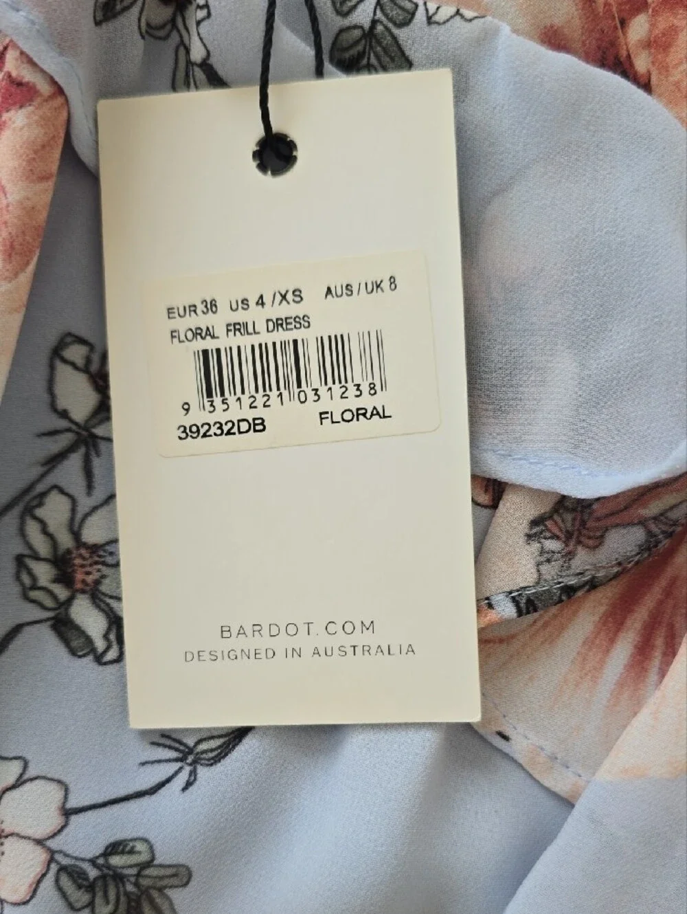 Bardot Light Blue Floral Cutout Dress